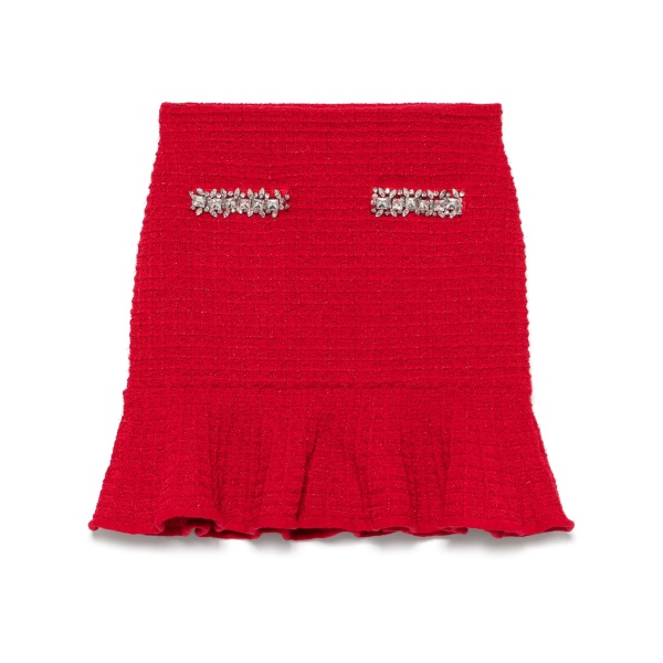grid-knit mini skirt