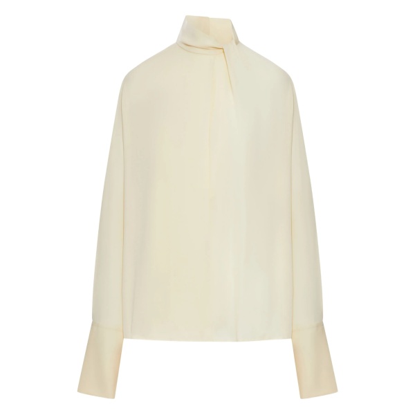 high-neck blouse