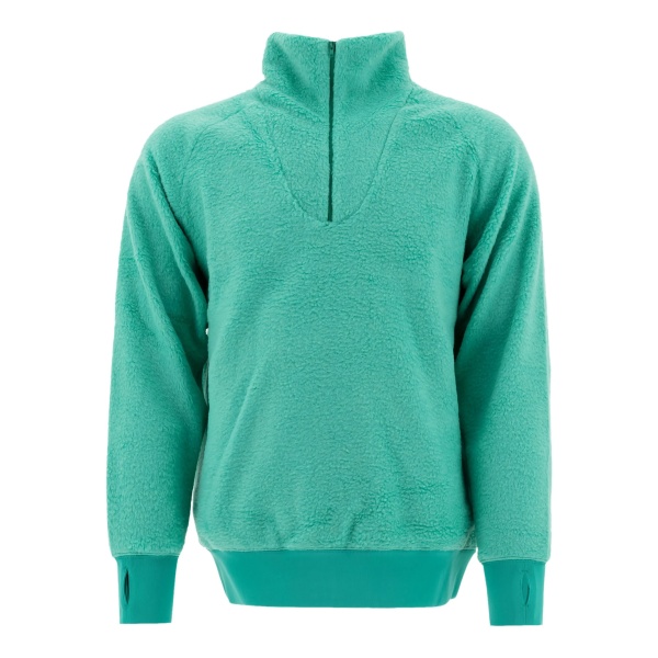 high-neck fleece sweater