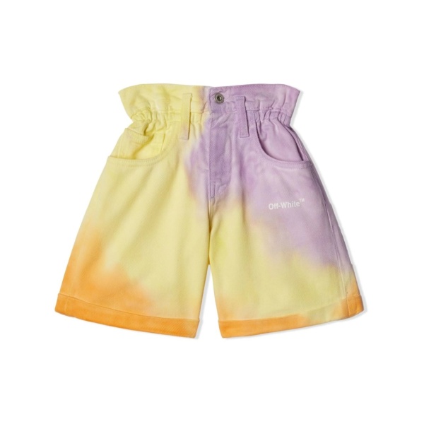 high-rise Helvetica tie-dye shorts