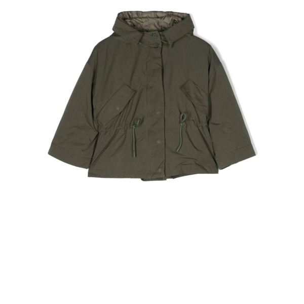 hooded flap-pockets rain coat
