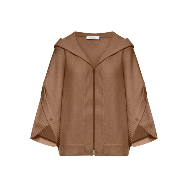 hooded wide-sleeve cardigan