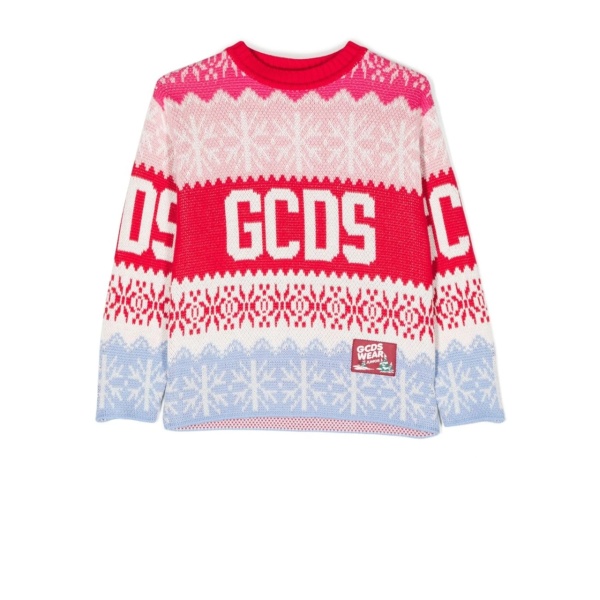 intarsia-knit branded jumper