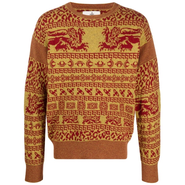 intarsia-knit crew-neck jumper
