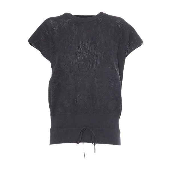 jacquard floral crewneck top