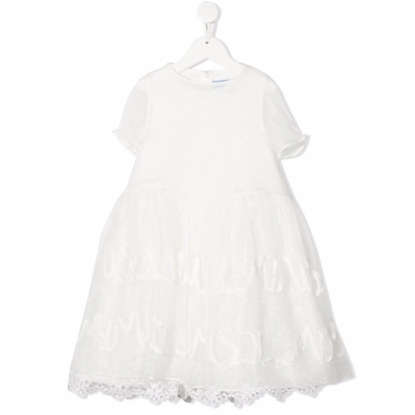 lace-detail panelled midi dress