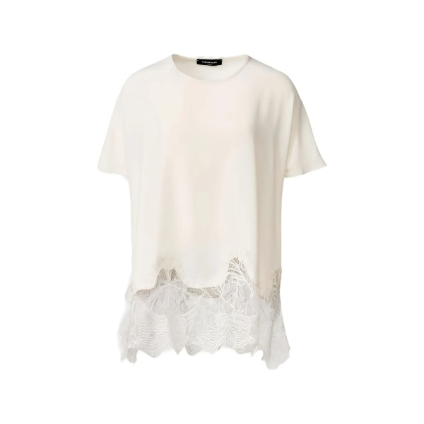 lace-detail short-sleeve T-shirt