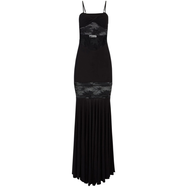 lace-detailing maxi dress