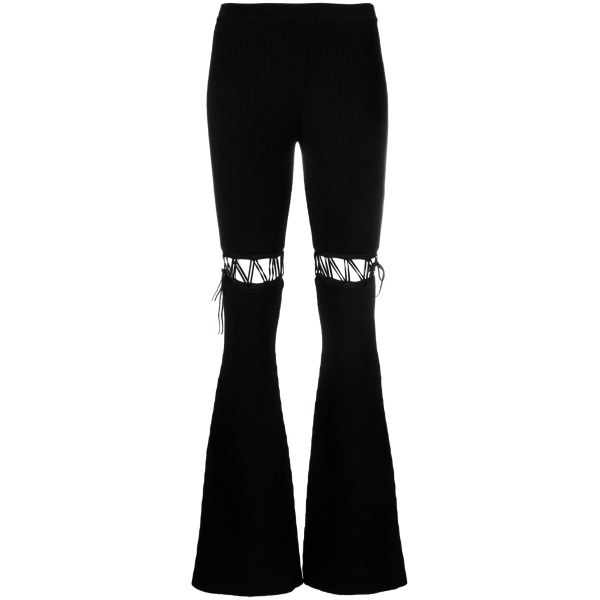 lace-up ribbed trousers