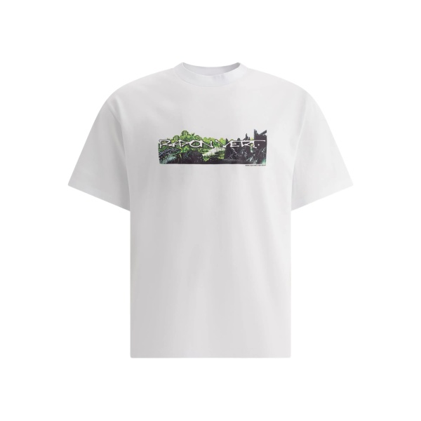 landscape-print T-shirt