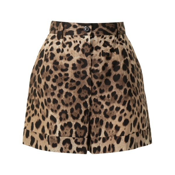 leopard-print tailored shorts