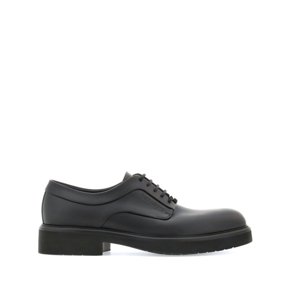 logo-debossed leather Derby shoes