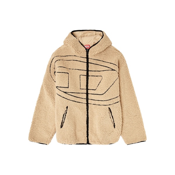 logo-detail teddy hoodie