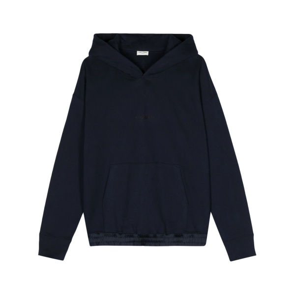 logo-embroidered cotton hoodie