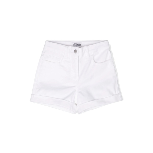 logo-embroidered denim shorts