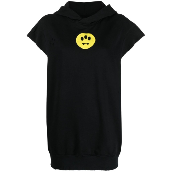 logo-embroidered jersey hoodie