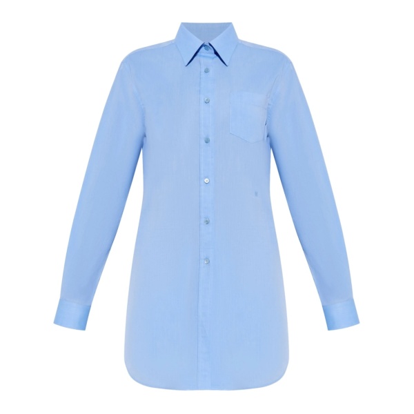 logo-embroidered shirt dress