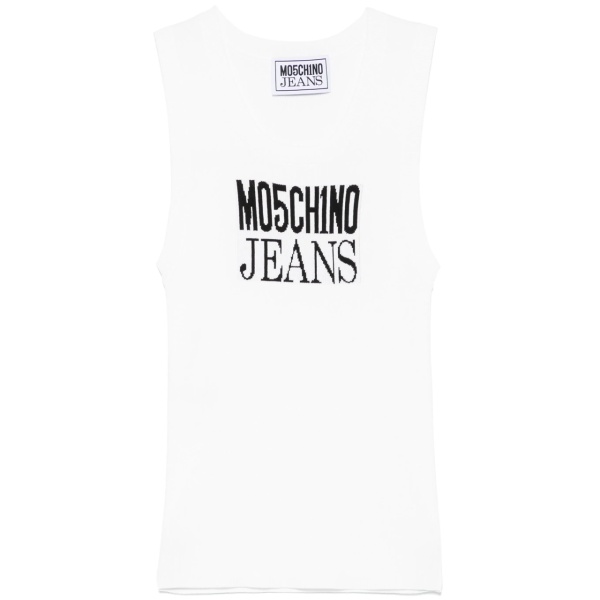 logo-jacquard tank top