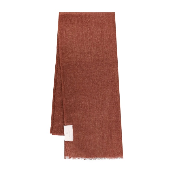 logo-label fringed scarf