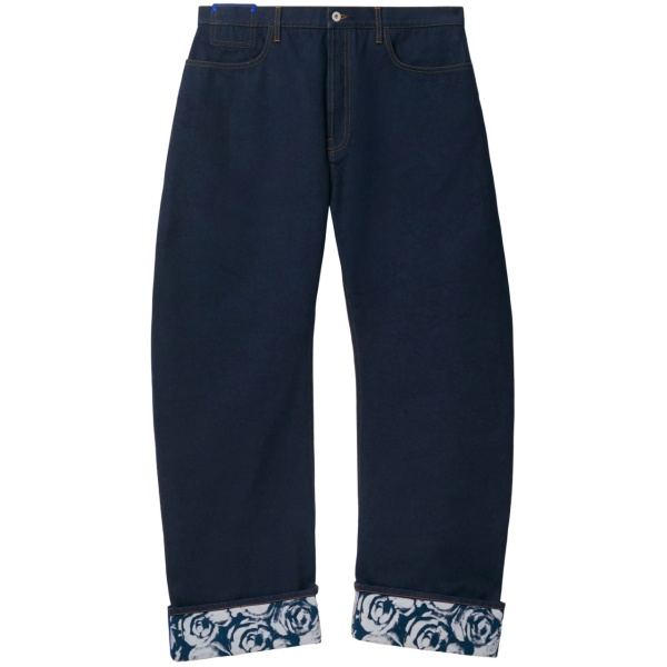 logo-patch cotton wide-leg jeans