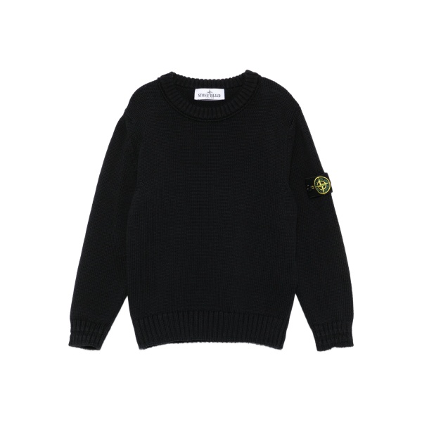 logo-patch crew-neck sweater