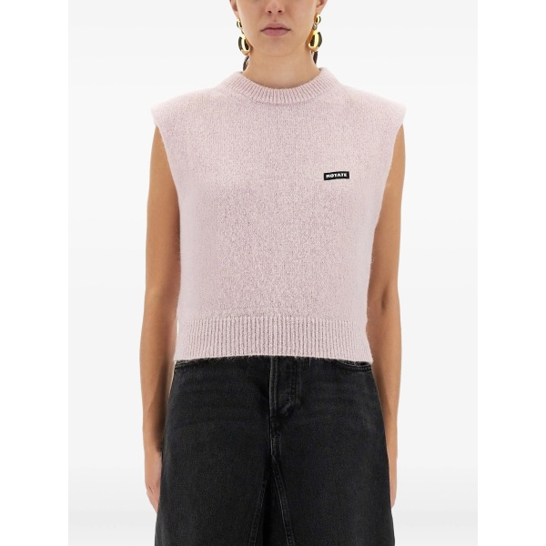 logo-patch knitted vest