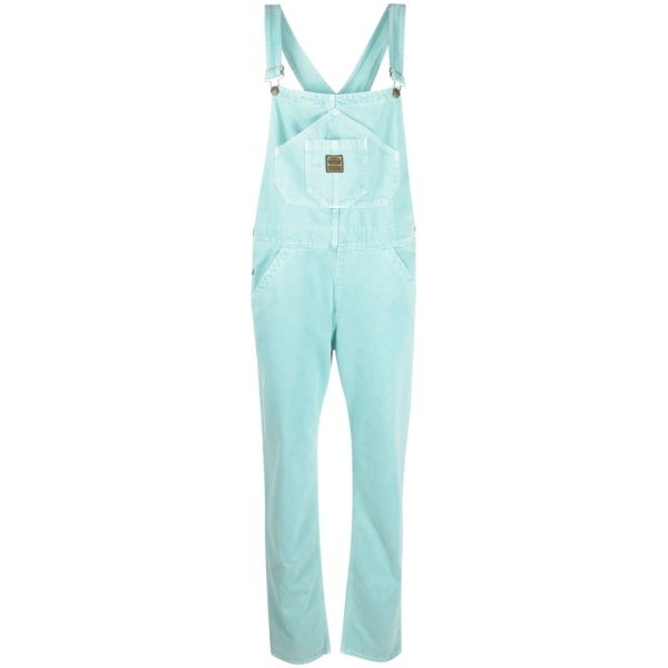 logo patch organic cotton dungarees