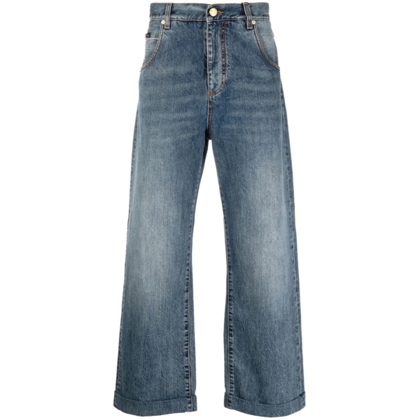 logo-patch straight-leg jeans