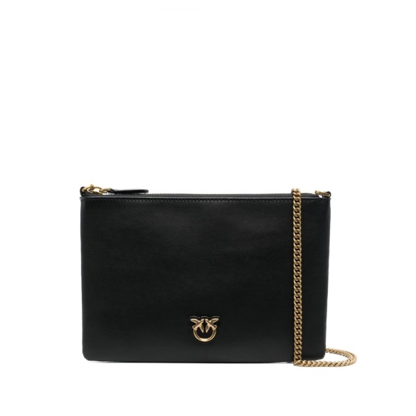 logo-plaque leather satchel bag