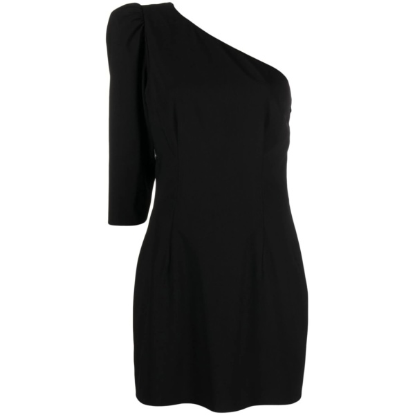 logo-plaque one-shoulder dress