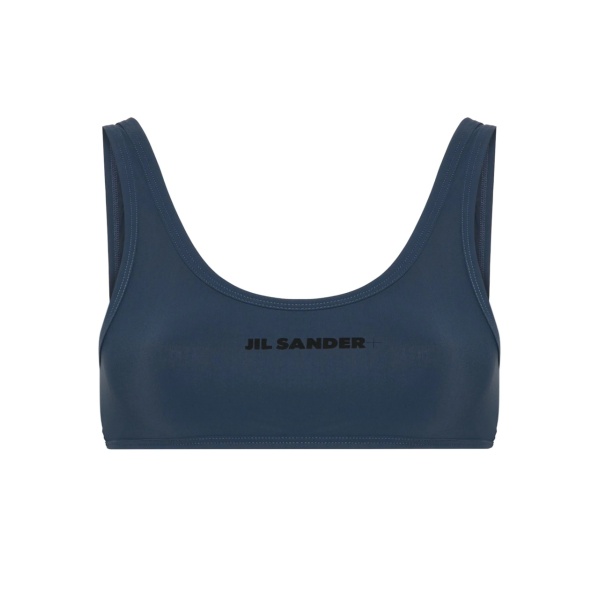 logo-print bikini top