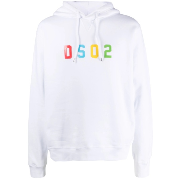 logo-print cotton hoodie