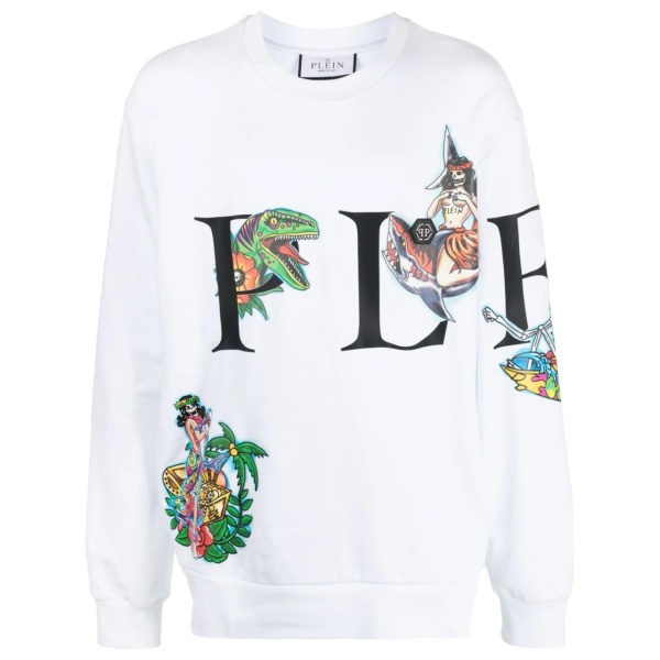 logo-print crew neck sweatshirt