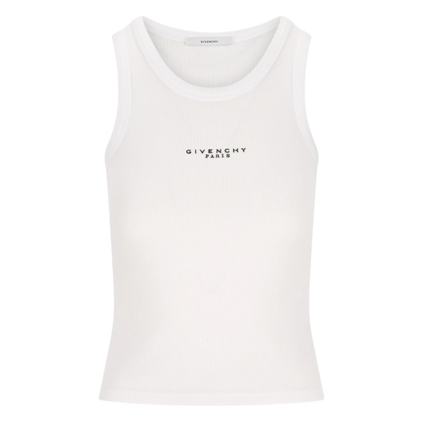logo ribbed tank top