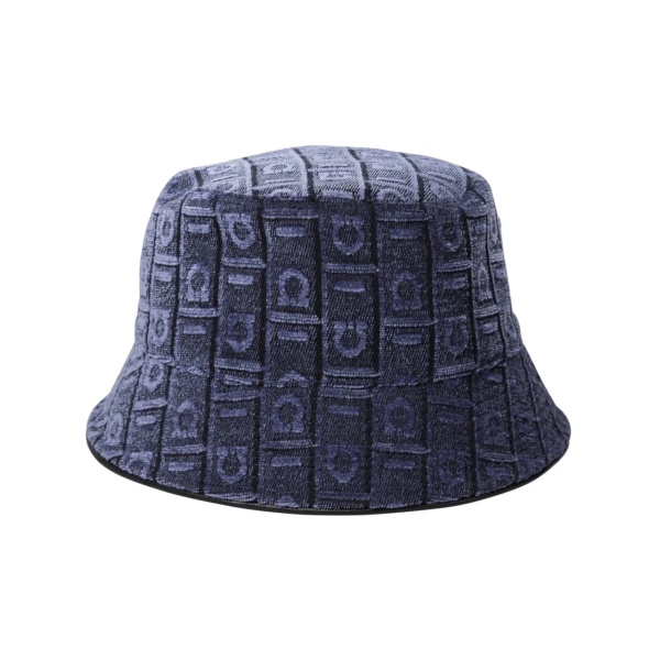 logo velvet bucket hat