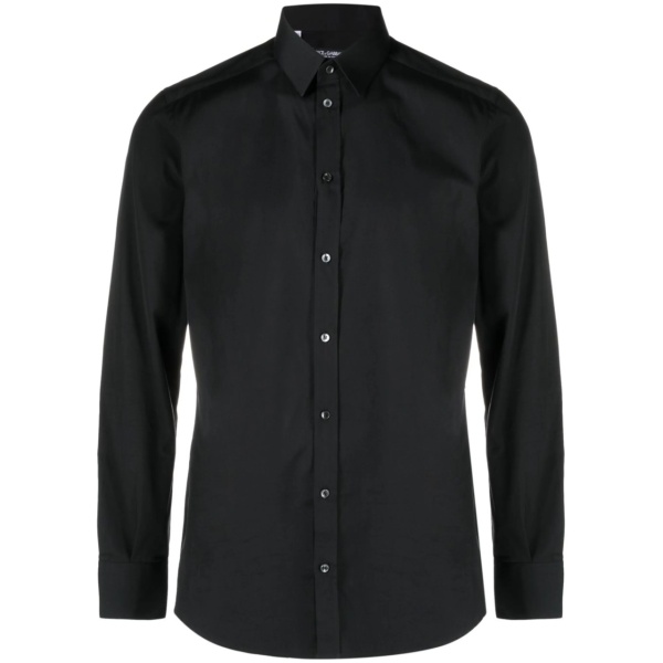 long-sleeve button-fastening shirt