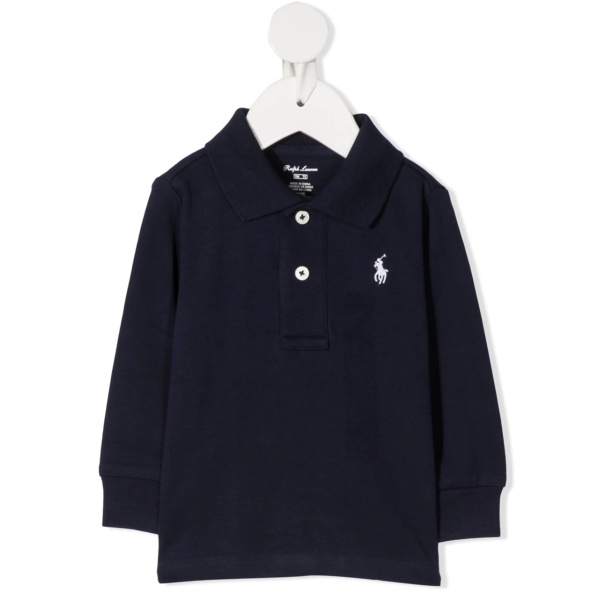 long-sleeve cotton polo shirt