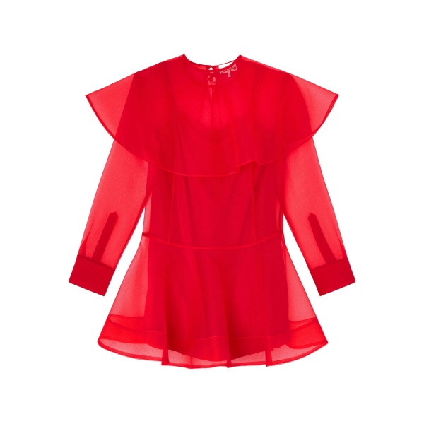 long-sleeve layered mini dress