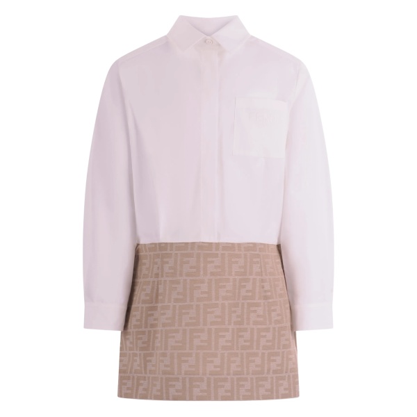 long-sleeved FF-motif dress
