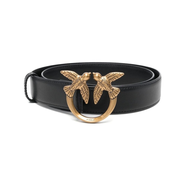 Love Berry logo-plaque leather belt