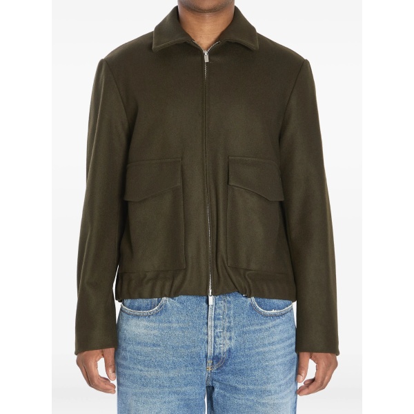Magan Caramal flap-pocket zip-front jacket