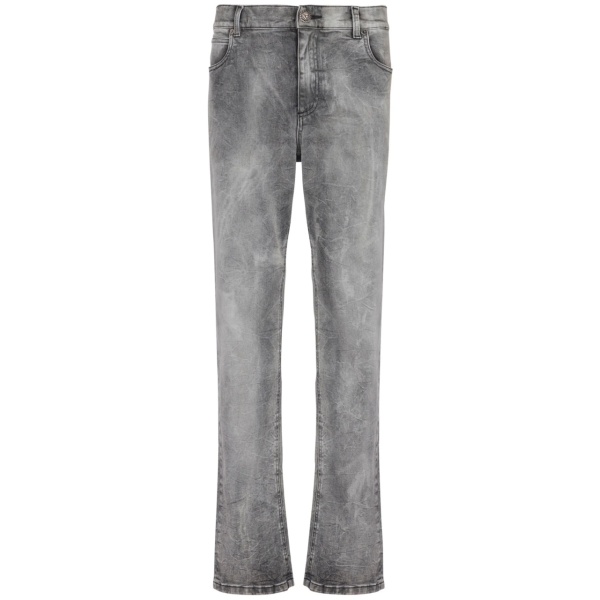mid-rise straight-leg jeans