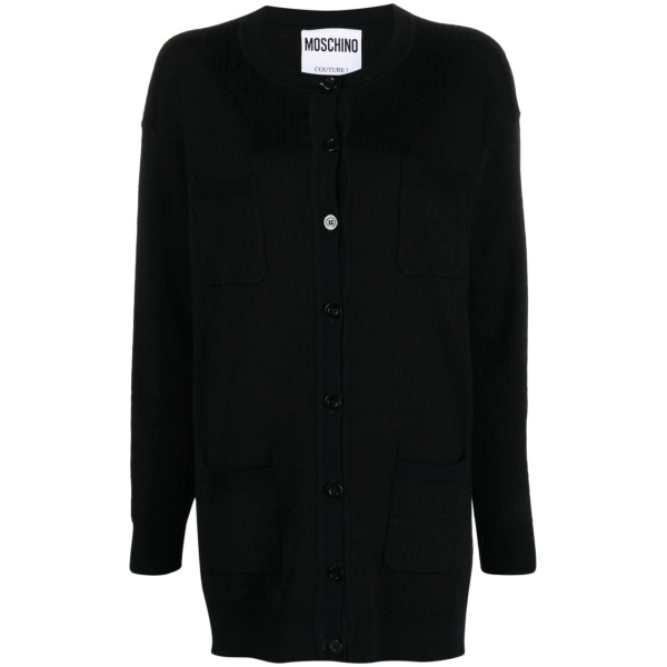 monogram-jacquard cardigan