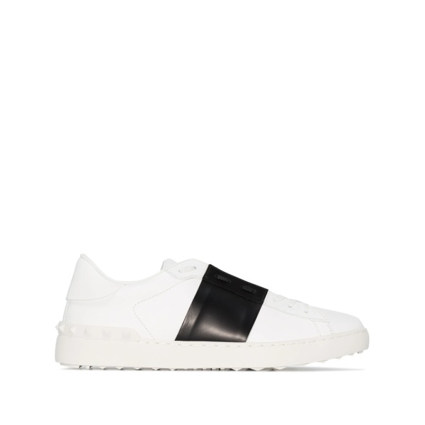Open leather sneakers