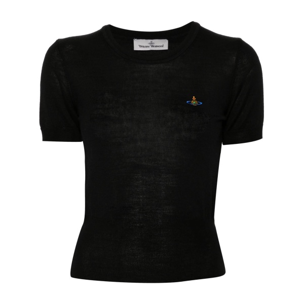 Orb-embroidered knitted top