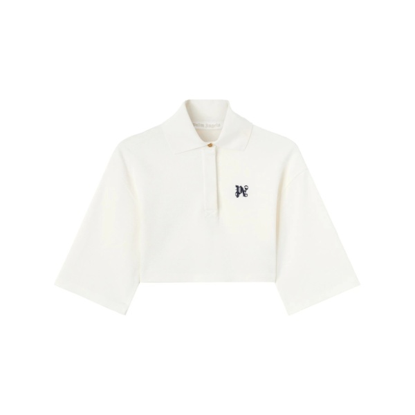 PA monogram cropped polo top