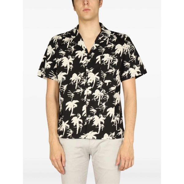 palm-print short-sleeve shirt