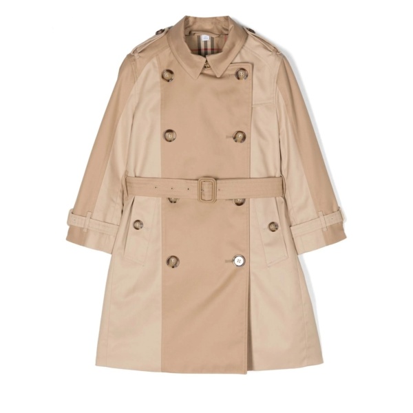 panelled cotton trench coat