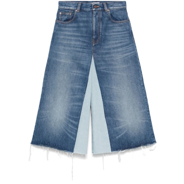 patchwork denim shorts