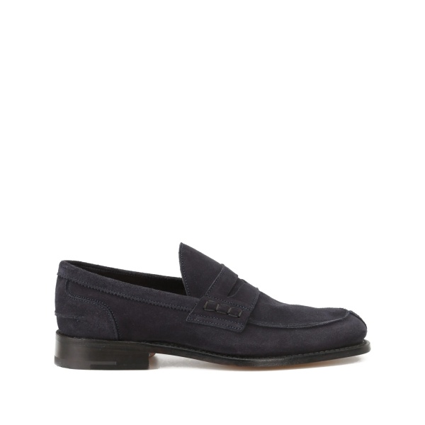 penny-slot suede loafers